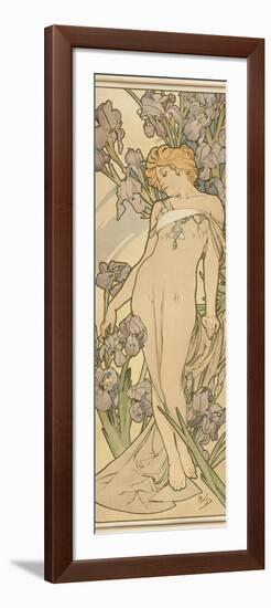 The Flowers: Iris, 1898-Alphonse Mucha-Framed Giclee Print