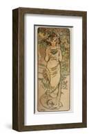 The Flowers: La Rose-Alphonse Mucha-Framed Premium Giclee Print