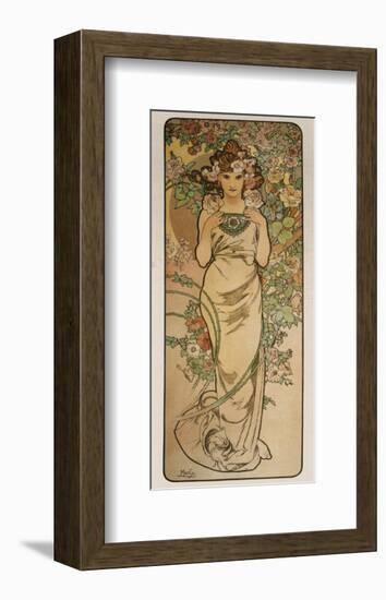 The Flowers: La Rose-Alphonse Mucha-Framed Premium Giclee Print