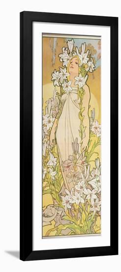 The Flowers: Lily, 1898-Alphonse Mucha-Framed Giclee Print