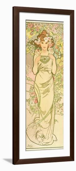 The Flowers: Rose, 1898-Alphonse Mucha-Framed Giclee Print