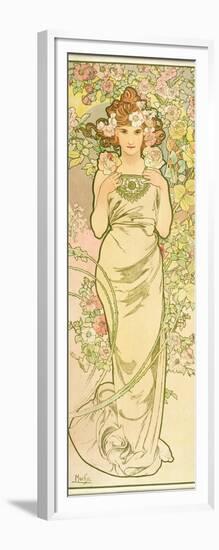 The Flowers: Rose, 1898-Alphonse Mucha-Framed Giclee Print