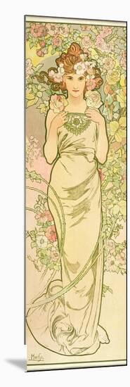 The Flowers: Rose, 1898-Alphonse Mucha-Mounted Giclee Print