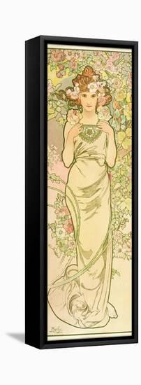 The Flowers: Rose, 1898-Alphonse Mucha-Framed Stretched Canvas