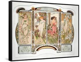 The Flowers: Variant 2, 1898-Alphonse Mucha-Framed Stretched Canvas