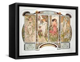 The Flowers: Variant 2, 1898-Alphonse Mucha-Framed Stretched Canvas