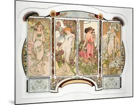 The Flowers: Variant 2, 1898-Alphonse Mucha-Mounted Giclee Print