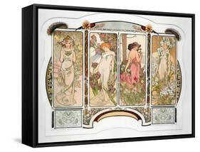 The Flowers: Variant 2, 1898-Alphonse Mucha-Framed Stretched Canvas