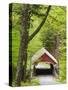 The Flume Covered Bridge, Pemigewasset River, Franconia Notch State Park, New Hampshire, USA-Jerry & Marcy Monkman-Stretched Canvas