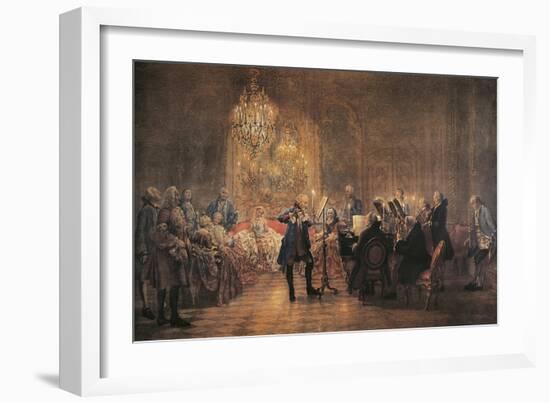 The Flute Concert, 1852-Adolph Friedrich Erdmann von Menzel-Framed Giclee Print