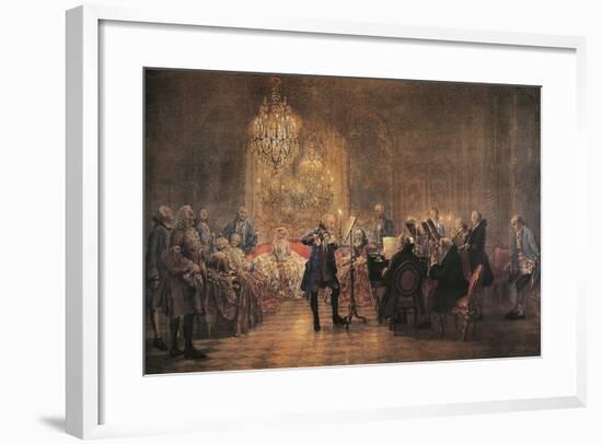 The Flute Concert, 1852-Adolph Friedrich Erdmann von Menzel-Framed Giclee Print