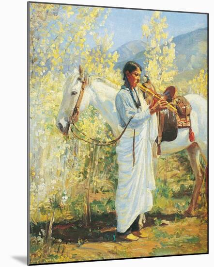 The Flute Player-Bert Phillips-Mounted Art Print