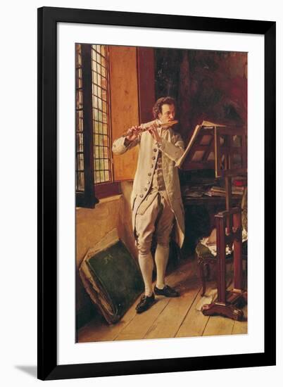 The Flute Player-Jean-Louis Ernest Meissonier-Framed Giclee Print