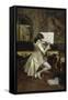 The Flute Player-Charles Bargue-Framed Stretched Canvas