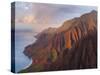 The Fluted Cliffs of the Na Pali Coast at Sunset, Kauai, Hawaii.-Ethan Welty-Stretched Canvas