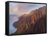 The Fluted Cliffs of the Na Pali Coast at Sunset, Kauai, Hawaii.-Ethan Welty-Framed Stretched Canvas