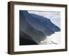 The Fluted Ridges of the Na Pali Coast Above the Crashing Surf on the North Shore of Kauai, Hawaii.-Sergio Ballivian-Framed Photographic Print