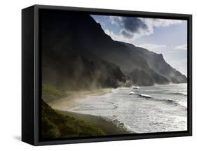The Fluted Ridges of the Na Pali Coast on the North Shore of Kauai, Hawaii No.2-Sergio Ballivian-Framed Stretched Canvas