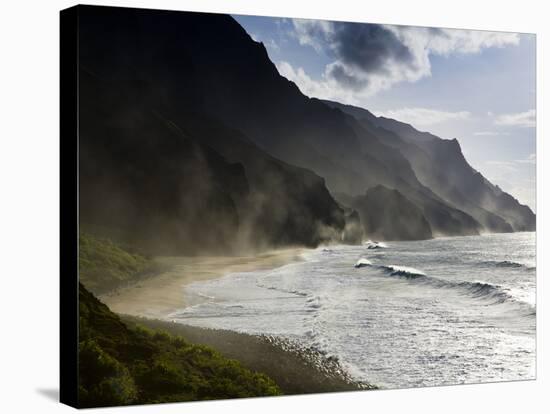 The Fluted Ridges of the Na Pali Coast on the North Shore of Kauai, Hawaii No.2-Sergio Ballivian-Stretched Canvas