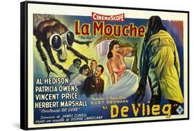 The Fly, Belgian Movie Poster, 1958-null-Framed Stretched Canvas