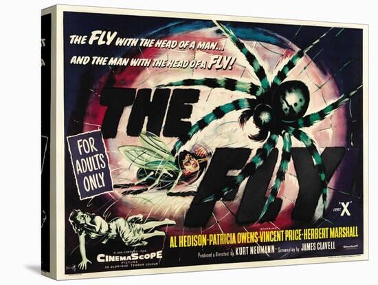 The Fly, UK Movie Poster, 1958-null-Stretched Canvas