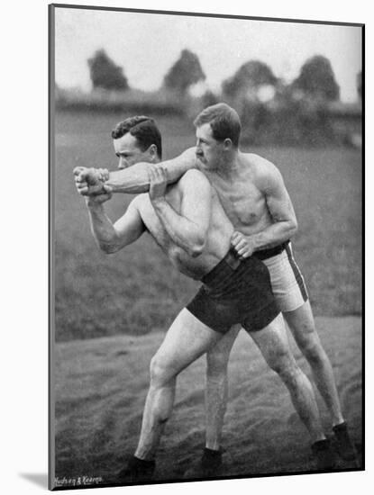 The Flying Mare Outside, Wrestling Display, Aldershot, Hampshire, 1896-Gregory & Co-Mounted Giclee Print