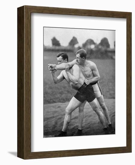 The Flying Mare Outside, Wrestling Display, Aldershot, Hampshire, 1896-Gregory & Co-Framed Giclee Print