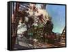 The Flying Scotsman, Number 4472 Crossing the Forth Bridge on May 16Th 1964 (Colour Litho)-Terence Cuneo-Framed Stretched Canvas