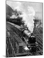 The Flying Scotsman, Pulling Out of Kings Cross-null-Mounted Photographic Print