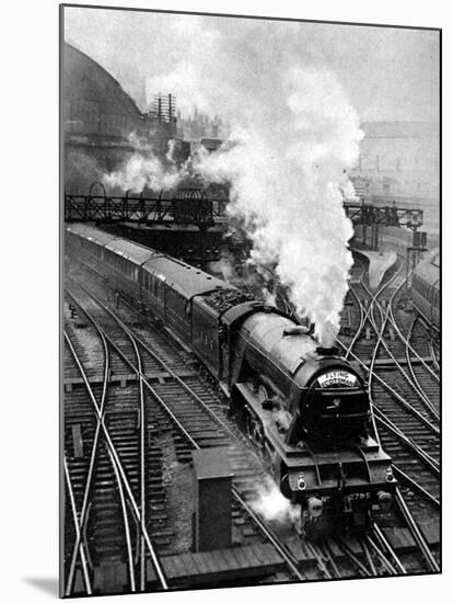 The Flying Scotsman, Pulling Out of Kings Cross-null-Mounted Photographic Print