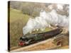 The Flying Scotsman steam locomotive arriving at Goathland station on the North Yorkshire Moors Rai-John Potter-Stretched Canvas