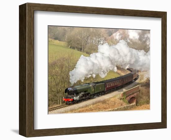 The Flying Scotsman steam locomotive arriving at Goathland station on the North Yorkshire Moors Rai-John Potter-Framed Photographic Print