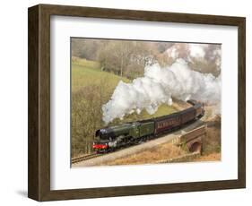 The Flying Scotsman steam locomotive arriving at Goathland station on the North Yorkshire Moors Rai-John Potter-Framed Photographic Print