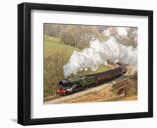 The Flying Scotsman steam locomotive arriving at Goathland station on the North Yorkshire Moors Rai-John Potter-Framed Photographic Print