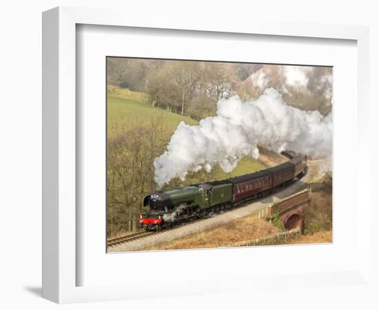 The Flying Scotsman steam locomotive arriving at Goathland station on the North Yorkshire Moors Rai-John Potter-Framed Photographic Print