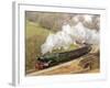 The Flying Scotsman steam locomotive arriving at Goathland station on the North Yorkshire Moors Rai-John Potter-Framed Photographic Print