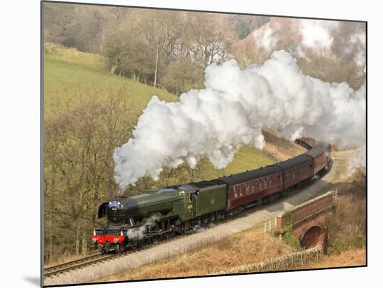 The Flying Scotsman steam locomotive arriving at Goathland station on the North Yorkshire Moors Rai-John Potter-Mounted Photographic Print