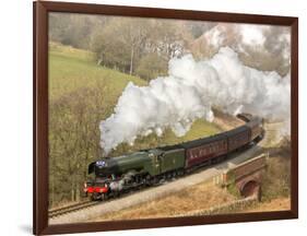 The Flying Scotsman steam locomotive arriving at Goathland station on the North Yorkshire Moors Rai-John Potter-Framed Photographic Print