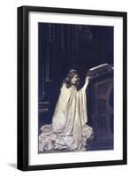 The Folds of Her Cloak Making Her Seem Like a Kneeling Marble-Elizabeth Shippen Green-Framed Art Print