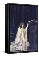 The Folds of Her Cloak Making Her Seem Like a Kneeling Marble-Elizabeth Shippen Green-Framed Stretched Canvas