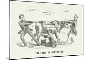 The Folly of Secession Political Cartoon Art Print Poster-null-Mounted Poster