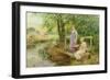 The Foot Bridge (Oil on Canvas)-Henry John Yeend King-Framed Giclee Print