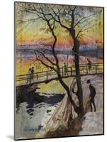 The Footbridge, Lidingobron. 1918-Carl Wilhelmson-Mounted Giclee Print