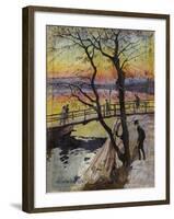 The Footbridge, Lidingobron. 1918-Carl Wilhelmson-Framed Giclee Print