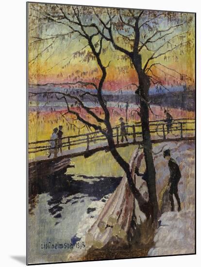The Footbridge, Lidingobron. 1918-Carl Wilhelmson-Mounted Giclee Print