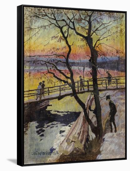 The Footbridge, Lidingobron. 1918-Carl Wilhelmson-Framed Stretched Canvas