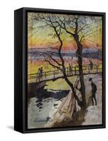 The Footbridge, Lidingobron-Carl Wilhelm Wilhelmson-Framed Stretched Canvas