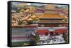 The Forbidden City in Beijing Looking South Taken from the Viewing Point of Jingshan Park-Gavin Hellier-Framed Stretched Canvas