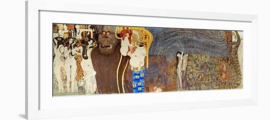 The Forces of Evil, the Three Gorgonian and Distorting Pain. Parts of the Beethoven Friesland, Oil-Gustav Klimt-Framed Giclee Print