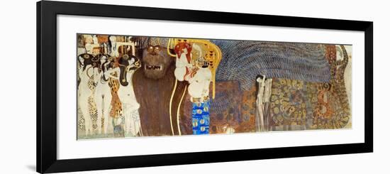 The Forces of Evil, the Three Gorgonian and Distorting Pain. Parts of the Beethoven Friesland, Oil-Gustav Klimt-Framed Giclee Print